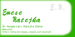 emese matejka business card